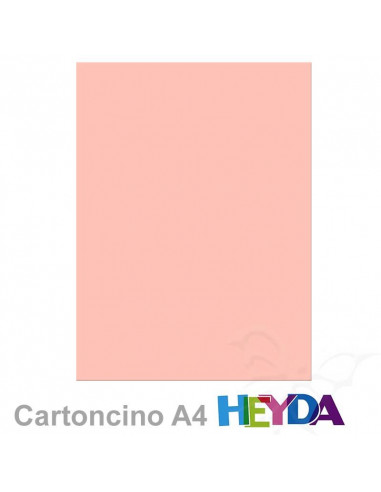 Cartoncino Heyda A4 300gr set 10fg. Rosa Pallido