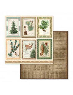 Blocco 10 fogli 30.5x30.5cm Double Face Winter Botanic SBBL44 2