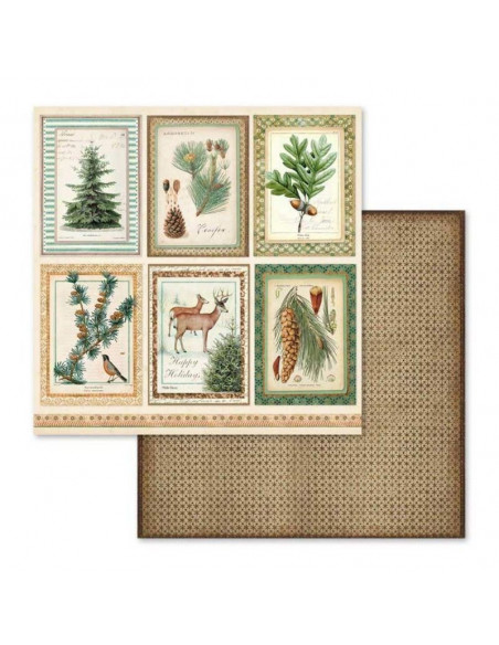 Blocco 10 fogli 30.5x30.5cm Double Face Winter Botanic SBBL44