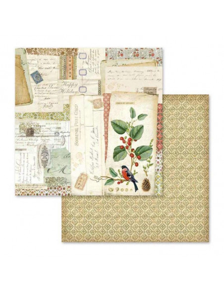 Blocco 10 fogli 30.5x30.5cm Double Face Winter Botanic SBBL44