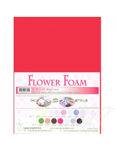 10 fogli A4 Flower Foam Soft 0,8mm Bright Red