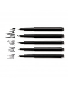 Set 4 Penne Pitt Artist Pen a inchiostro di china Nero (F,S,M,B) 2