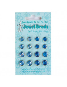 Set 16 Perle fermacampioni celesti e azzurre 8x 8mm e 8x10mm