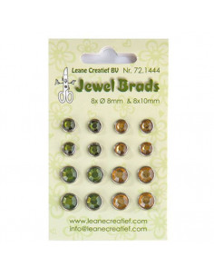 Set 16 Perle fermacampioni Oro e Verdi 8x 8mm e 8x10mm