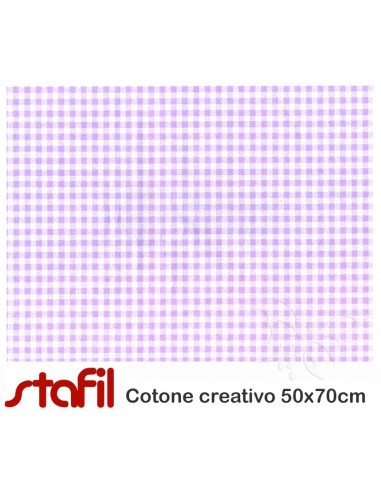 Tessuto Cotone quadretti lilla 50x70cm