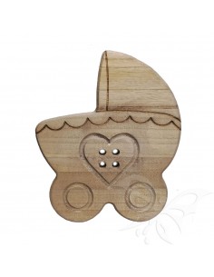 Bottone Carrozzina legno 25cm