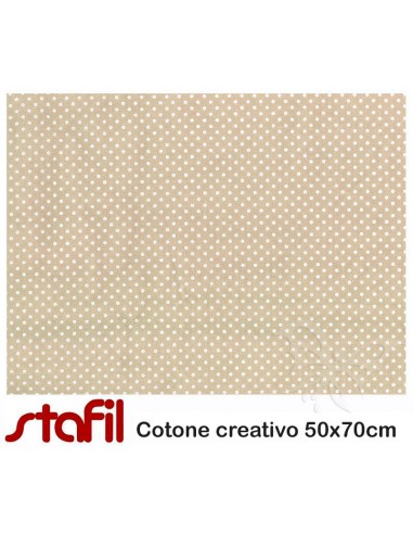 Tessuto Cotone Pois Tortora 50x70cm