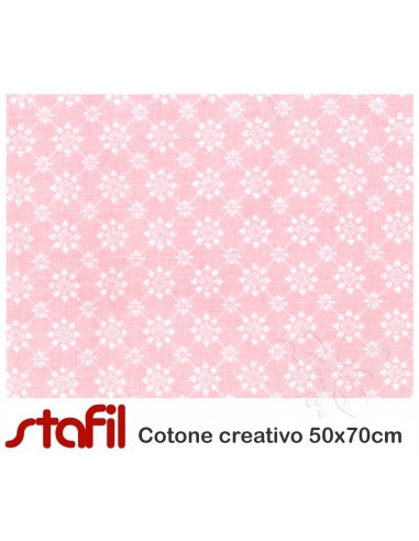 Tessuto Cotone FIORI ROSA 50x70cm
