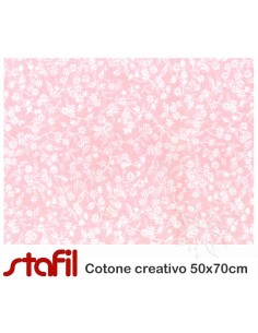 Tessuto Cotone FIORI ROSA...