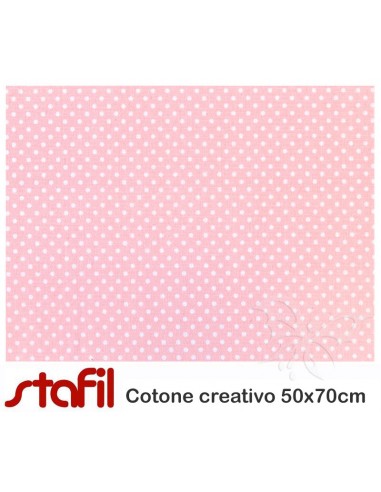 Tessuto Cotone POIS ROSA 50x70cm