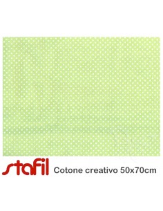 Tessuto Cotone POIS VERDI...