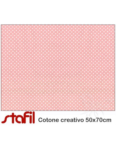 Tessuto Cotone 50x70cm POIS ROSA ANTICO