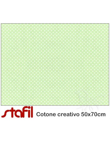 Tessuto Cotone 50x70cm POIS VERDE SALVIA