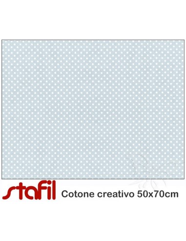 Tessuto Cotone 50x70cm POIS AVIO