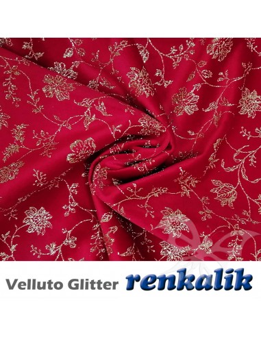 Velluto glitter ROSSO TEATRO