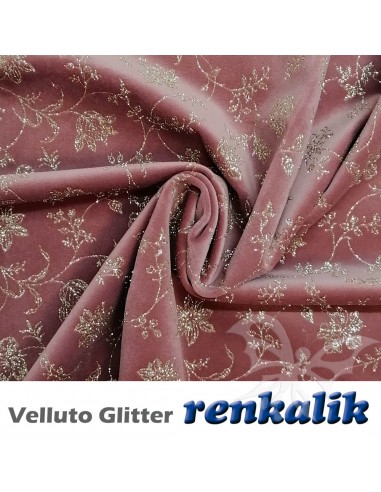 Velluto glitter ROSA ANTICO