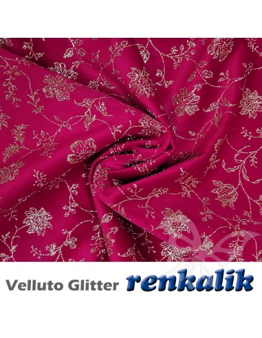 Velluto glitter BORDEAUX