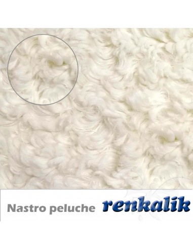 Nastro peluche riccio 100x22cm BIANCO