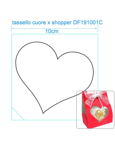 Tassello CUORE per Fustella Shopper