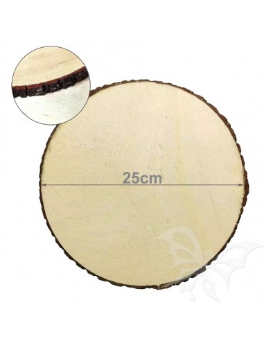Disco in legno con corteccia 25cm