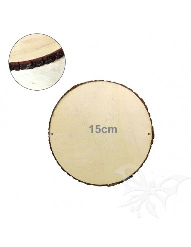 Disco in legno con corteccia 15cm