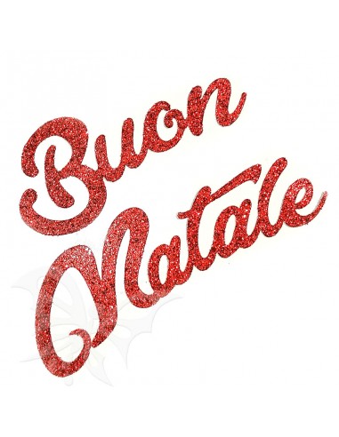 Scritta BUON NATALE glitter rosso