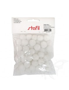 Set 50 pompon Bianchi 20mm