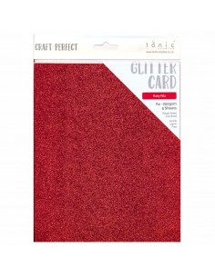 Set 5 Fogli A4 Glitter Ruby...