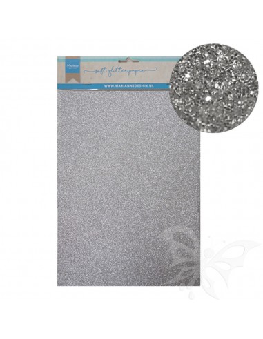 Set 5 Fogli A4 Glitter Argento 300gr