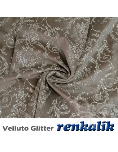 Velluto glitter DAMASCO tortora