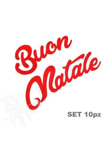 Set 10 Scritte vinile BUON NATALE Rosso