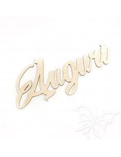 SCRITTA in LEGNO "Auguri"...