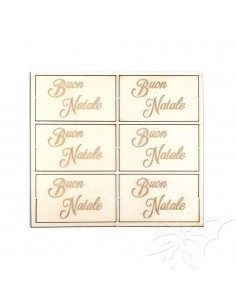 Set 6 tag in legno BUON...