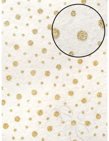 Pannolenci Avorio - POIS glitter oro