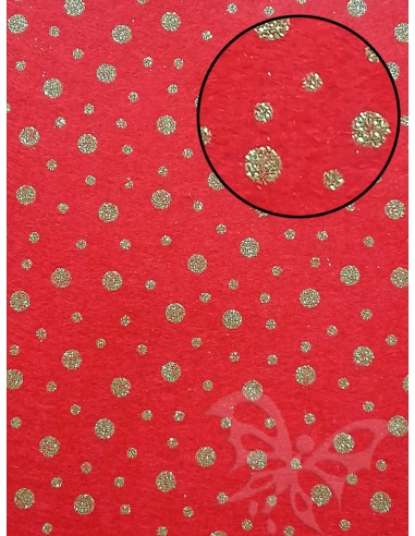 Pannolenci Rosso - POIS glitter oro