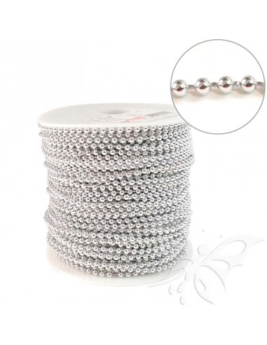 Filo di perle 3mm conf. 5mt ARGENTO