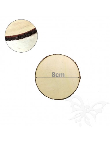 Disco in legno con corteccia 8cm