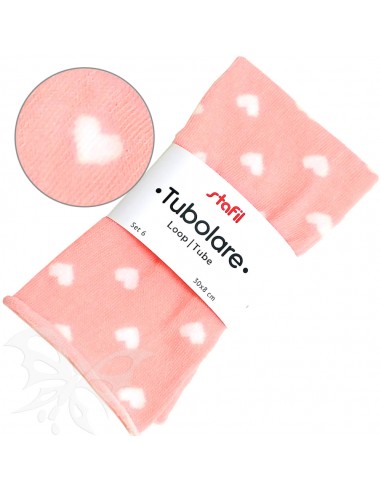 Tubolare 30 x 8cm Cuori Rosa-Bianco