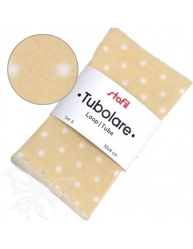 Tubolare 30 x 8cm Pois Beige-Bianco