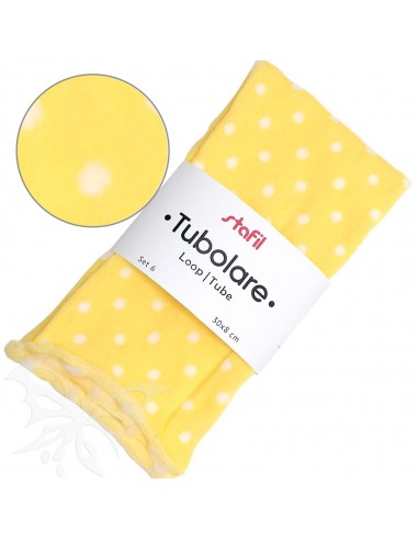 Tubolare 30 x 8cm Pois Giallo-Bianco