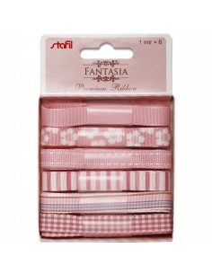 Set 6 nastri fantasia ROSA...