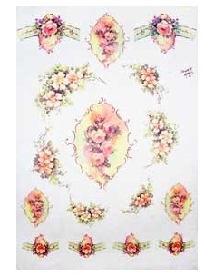 Carta riso decori rose...