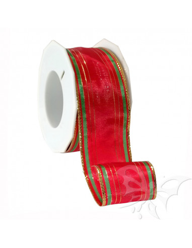 Nastro animato Rosso-Oro-Verde 40mm x...