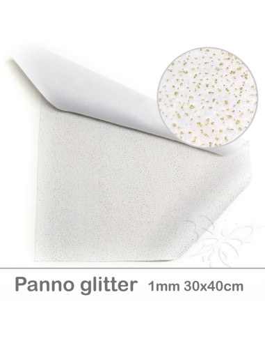 Panno GLITTER oro 30x40cm 1mm - Bianco