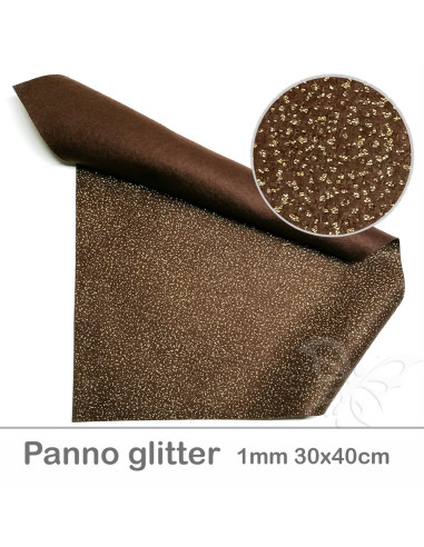 Panno GLITTER oro 30x40cm 1mm - Marrone