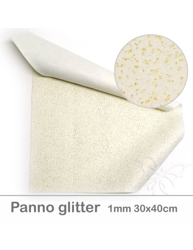 Panno GLITTER oro 30x40cm 1mm - Avorio