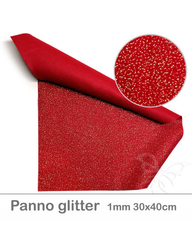 Panno GLITTER oro 30x40cm 1mm - Rosso