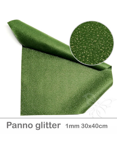 Panno GLITTER oro 30x40cm 1mm - Verde...