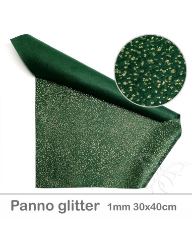 Panno GLITTER oro 30x40cm 1mm - Verde...