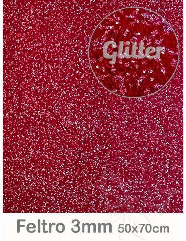 Feltro Glitter Bordeaux melange 3mm...